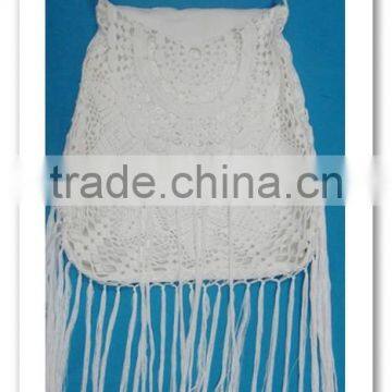 2015 New latest fashion retro classical ladies shoulder bag with tassels handmade braided cotton rope