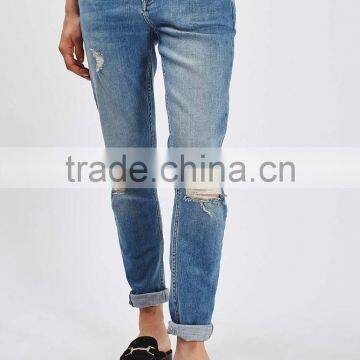 Women Acid Wash Detailed Ripped Out Ladies Jeans Denim Jeans Top Design Pant Trousers photo-3