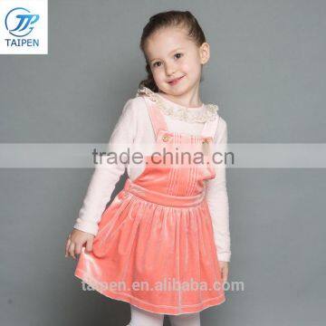 Girls coral fleece skirt kids suspender dress for girl fashion girls dress OEM service