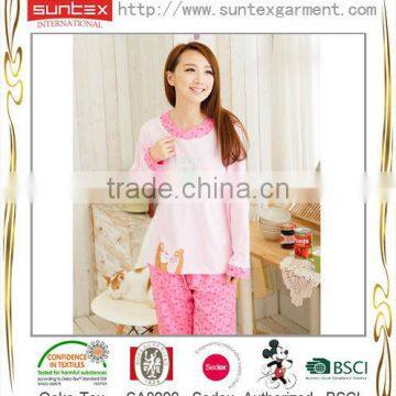 Long Sleeve Ladies Cotton Sleepwear