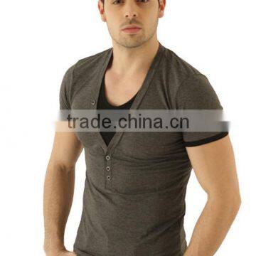 Custom Bulk V-neck Latest t Shirt Designs for Men photo-2
