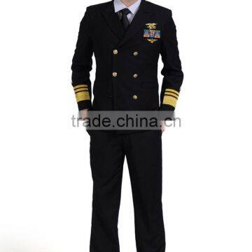 China Custom Made Manufacture Black Air Use Uniforms Airline Pilot Uniform photo-4