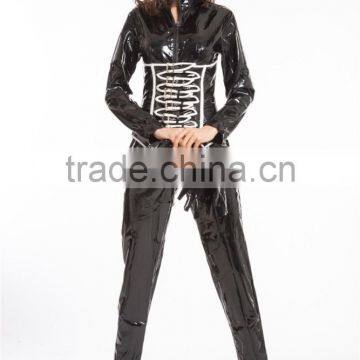 2015 Instyles Walson Lady Sexy Black Pvc Lingerie Catsuit Thick Lingerie Latex Rubber Pvc Costume 2 Way Zip photo-4