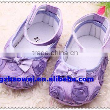 Elegant Rose Shading Baby Girl's Shoes With Bowknot photo-3