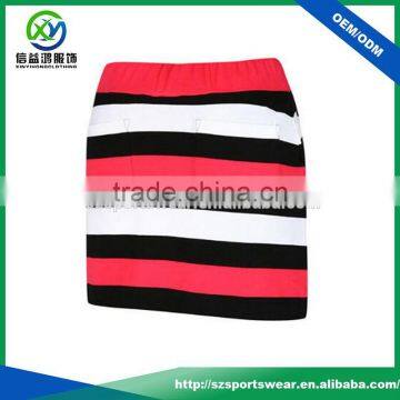 Top Quality Contrast Color Fashion Stripe OEM Service Golf Skirt,golf Skort