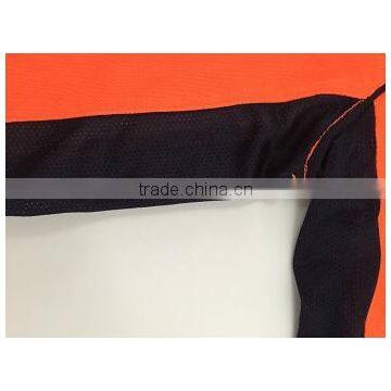 Mens Two-tone High Visibity Reflective Work Wear Poly/cotton Silk-screen Print Safety Polo Shirt photo-6