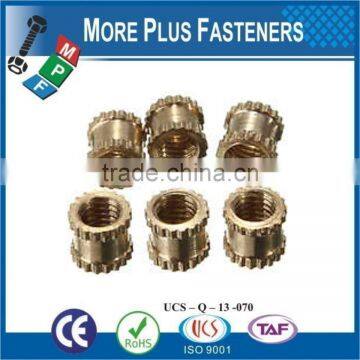 Made in Taiwan Brass Material Knurled Insert Nut Hex Cap Nut Knurled Thumb Nut