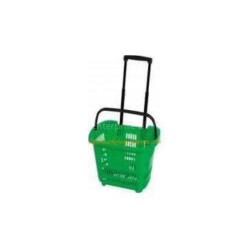Trolley / Rolling Shopping Baskets with Two Wheels for Grocery Shop HBE-R-1 465x350x405mm