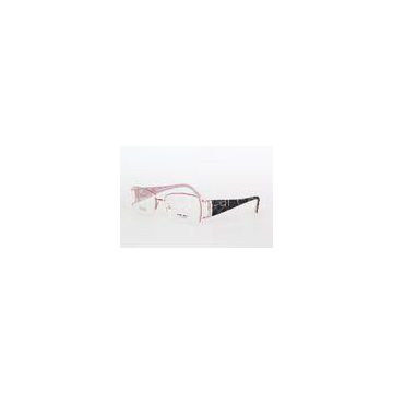 Fashion Metal Ladies Optical Frames For Women For Reading Glasses , Pink And Black