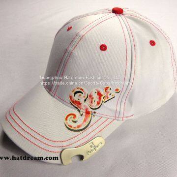 100% cotton promotional custom logo bottle opener hat