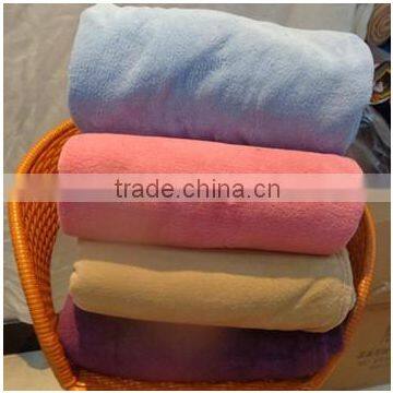 Xinbo hot sale fluffy various bright color solid coral fleece blanket
