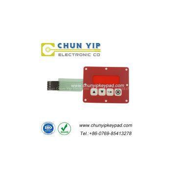 4 button keypad membrane switrch with lcd display and aluminium plate