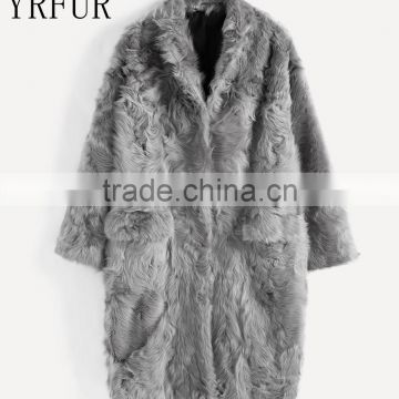 Fur Factory Direct Sale YR687A Genuine Curly Lamb Fur Coat