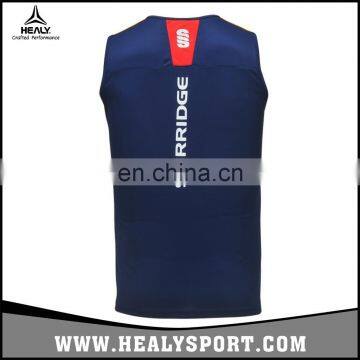 New Style Famous Brand Navy Blue Basketball Gym Suit Mesh Dry Fit Men Basketball Jersey photo-4