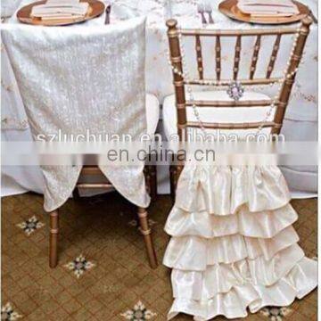 Wedding Party Ruffled Ivory Taffeta Kids Chair Covers