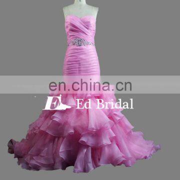 ED Bridal Sweetheart Neckline Pleated Organza 2017 Fat Women Mermaid Prom Dress 2017 photo-3