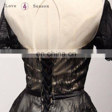 A17CL0027 Elegant Evening Gown for Weddings Lace See Through Simple Long Prom Dresses