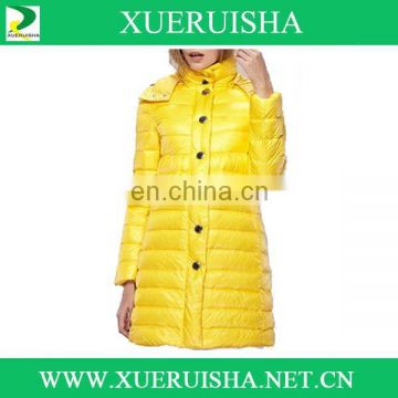 popular woman winter yellow long style down jacket