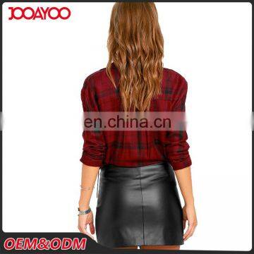 2017 New Arrival High Waist Short Bodycon Skirts Fashion Design Black Leather Mini Skirt photo-4