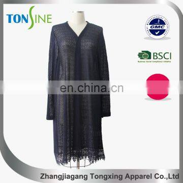 Long Shade Net Cloth Coat With Lace Trimmings photo-3