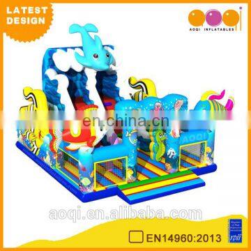 AOQI commercial use inflatable fun city slide amusement park bouncy castles