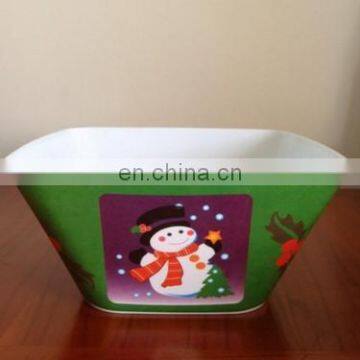 Fashion and cheapper melamine plate with christmas tree printing (melamine dishware ,melamine ware,melaminetableware )