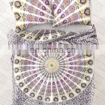 Indian Ombre Mandala Doona Duvet Cover Blanket Bedding Set With Two Pillow Cover Art