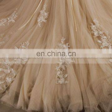Fairy Heart Neck Mermaid Lace Handmade Flowers Wedding Dress Bottom Tulle With Jacket photo-4