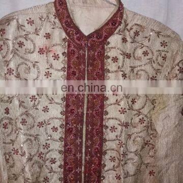 Ethnic Man's Wedding Zardosi Work Designer Sherwani Indian Kurta photo-6