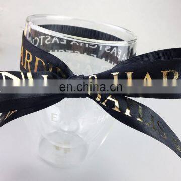 (We are no holiday) black satin ribbon 1/2 inch wide