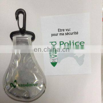 reflective safety LED hanger, Bulb shaped with hook ,key chain