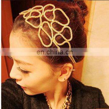 fashion hair accessories hollow filigree metal chain headband braided gold chain hair bands