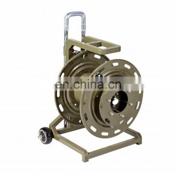 Portable Automatic Retractable Tactical Military Fiber Optic Cable Reel With Wheel