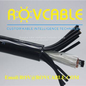 Shielded underwater robotic cable umbilical twisted pair tether
