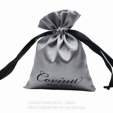 Custom logo printed Drawstring cosmetic packaging velvet bag  jewelry pouch