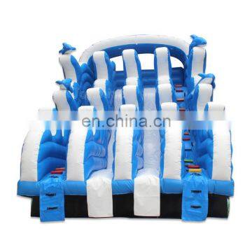 Big Blue Wave Inflatable Dolphin Water Park Slide For Swimming Pool photo-2