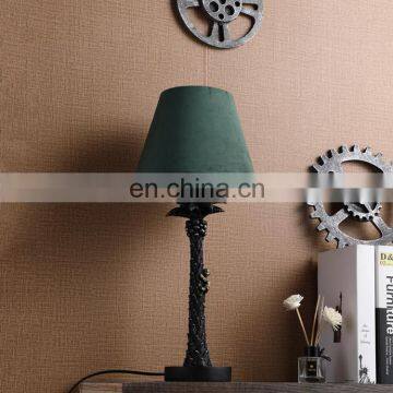 New Design Indoor Lighting Vintage Nightstand Desk Lamps With Green Velvet Lampshade photo-6