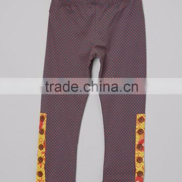 children Navy & Crimson Dot knit Sargent Leggings with buttons