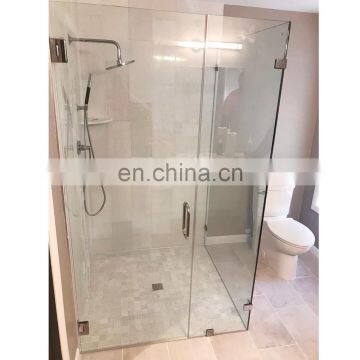 Simple frameless glass  shower room with clamps