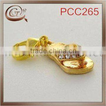 gold plated Flip flops pendant with Lobster