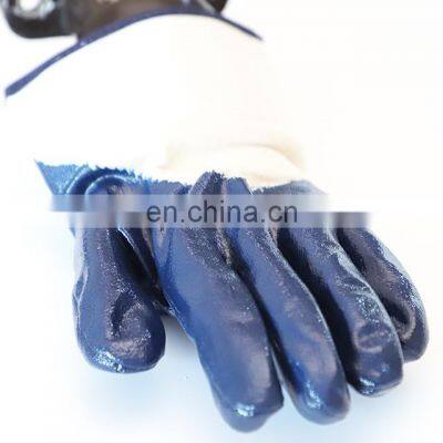 Full Coated Nylon Liner Oil Industry Cotton Winter Nitrile Coated Heavy Duty Safety Cuff Gloves photo-3