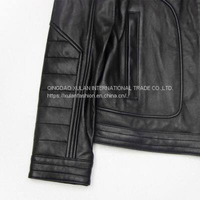 2021 NEW FASHION STYLE MEN'S GENUINE LEATHER JACKET OUTERWEAR MOTORCYCLE JACKET photo-4