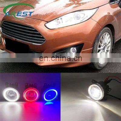 2 Functions For Ford Fiesta 2009 - 2014 2015 2016 Auto LED DRL Daytime Running Light Car Angel Eyes Fog Lamp Foglight