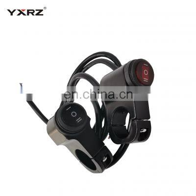 Waterproof 12V 16A CNC aluminium alloy 22mm/25mm led spotlight universal motorcycle handlebar switch