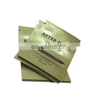 Gold Printed Cosmetic Sealed Bag Small Size Tea Sachet Food Plastic Snack Heat Seal Gravure Printing Three Side Sealed Bag