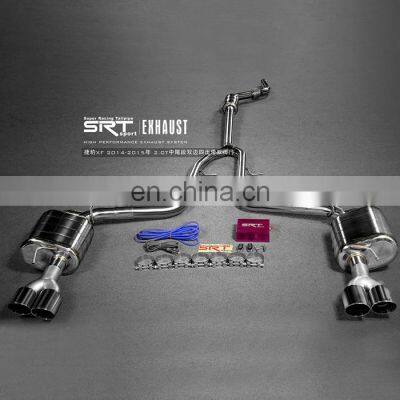 Exhaust system for Jaguar XF 3.0T downpipe with catalytic cat back with valve control stainless steel material with 4 tips