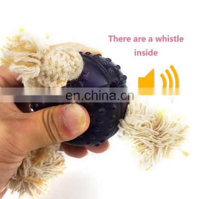 amazon hot selling dog chew toy dog rope bite resistant squeaky toy ball