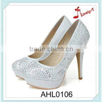 new arrival high heel Luxury design ladies diamond dress party prom bridal wedding shoes