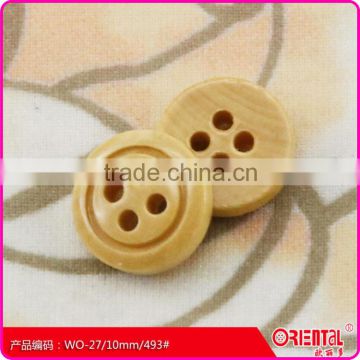 customizable sewing holes natural yellow wooden button