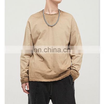 2021 manufacturers customize plain high quality 100% cotton sweaters thick hoodies for men